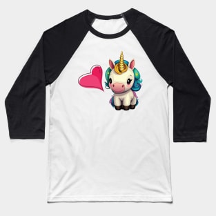 Cute baby unicorn with heart Baseball T-Shirt